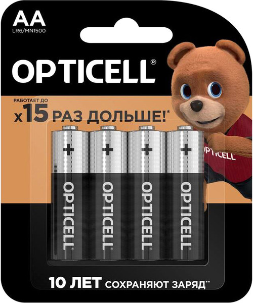 Изображение товара Комплект батареек Opticell Basic LR6 AA 5051001 (4шт)