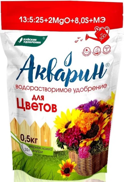 Изображение товара Удобрение Акварин Для цветов (0.5кг)