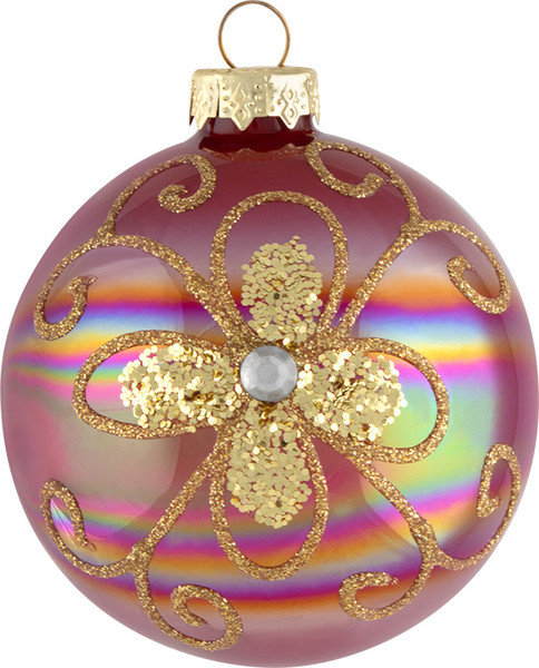 Изображение товара Шар новогодний Волшебная страна Цветок / 108542 (бордовый перламутр)