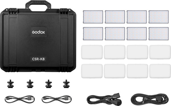 Изображение товара Комплект осветителей студийных Godox Knowled C5R-K8 с зарядным кейсом / 31428