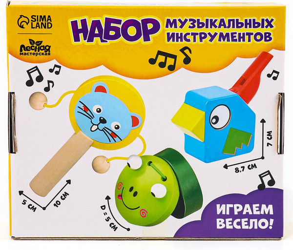 Изображение товара Музыкальная игрушка Лесная мастерская Свистулька, кастаньета, колотушка / 10348498