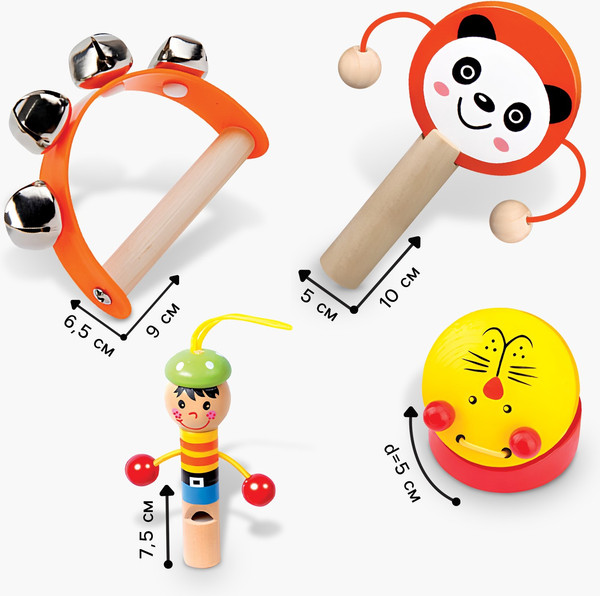 Изображение товара Музыкальная игрушка Лесная мастерская Свистулька, кастаньета, колотушка, погремушка / 10348499