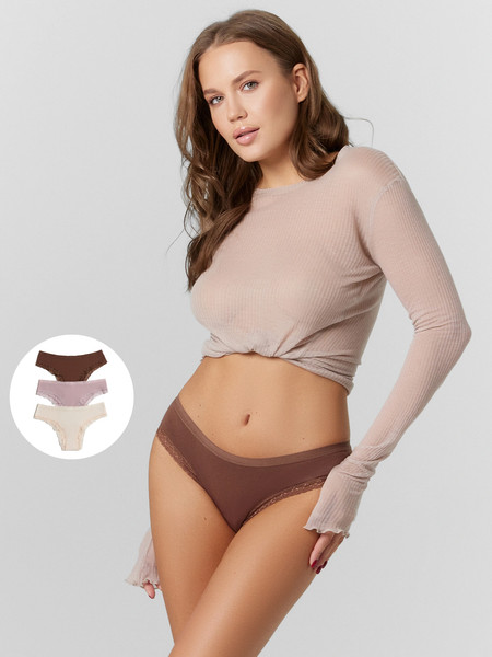 Изображение товара Комплект женских трусов Mark Formelle 412281-3 (р.106, коричневый)