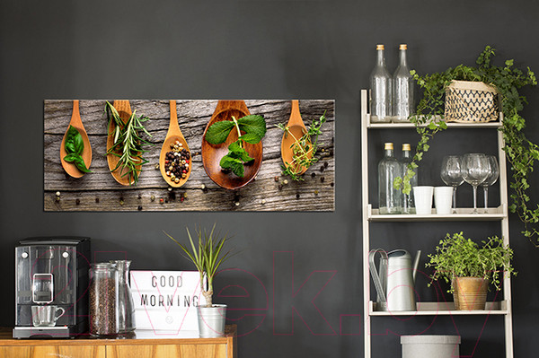 Изображение товара Картина на стекле Orlix Специи в деревянных ложках / GL-00883