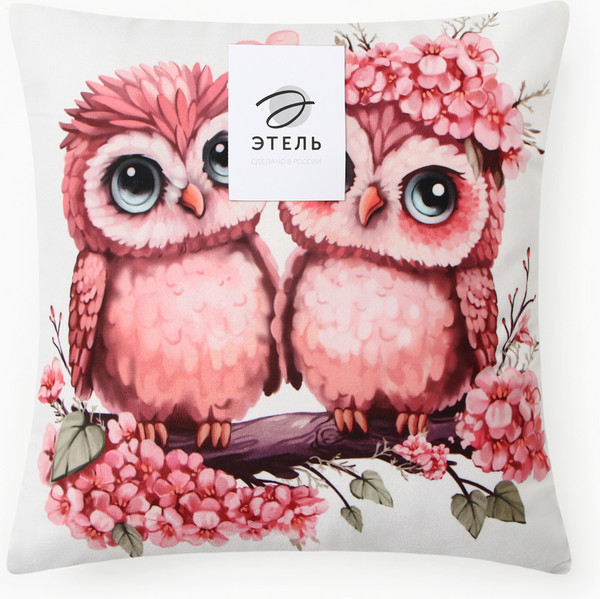 Изображение товара Подушка декоративная Этель Совушки / 10781891 (40x40, велюр)