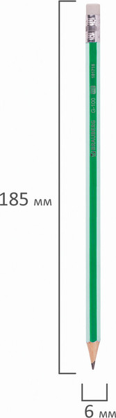 Изображение товара Набор простых карандашей Brauberg G-100 / 181716 (12шт)
