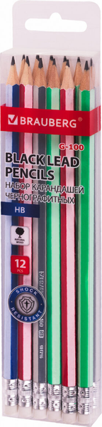 Изображение товара Набор простых карандашей Brauberg G-100 / 181716 (12шт)