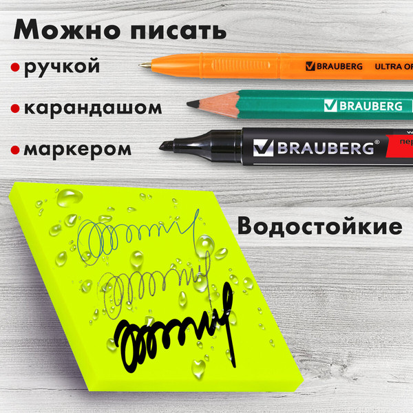 Изображение товара Блок для записей Brauberg Transparent / 115207 (100л, желтый)