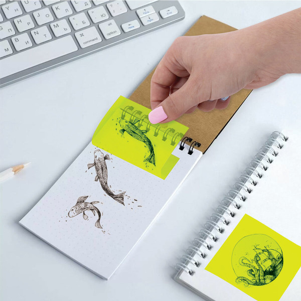 Изображение товара Блок для записей Brauberg Transparent / 115207 (100л, желтый)