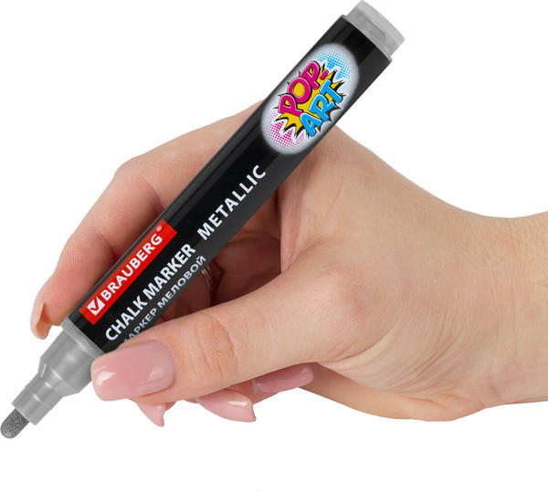 Изображение товара Маркер меловой Brauberg Pop-Art / 152486 (серебряный)