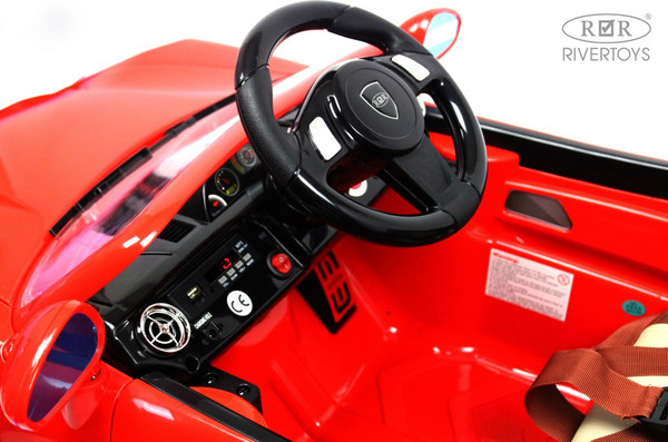 Изображение товара Детский автомобиль RiverToys A444AA (красный, кожа-EVA)