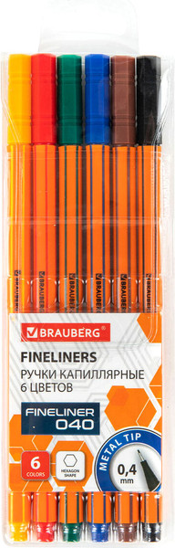 Изображение товара Набор капиллярных ручек Brauberg 144141 (6цв)