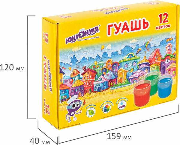 Изображение товара Гуашь Юнландия 192561 (12цв)