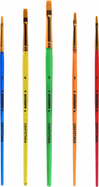 Изображение товара Набор кистей Юнландия Синтетика / 201077 (5шт)