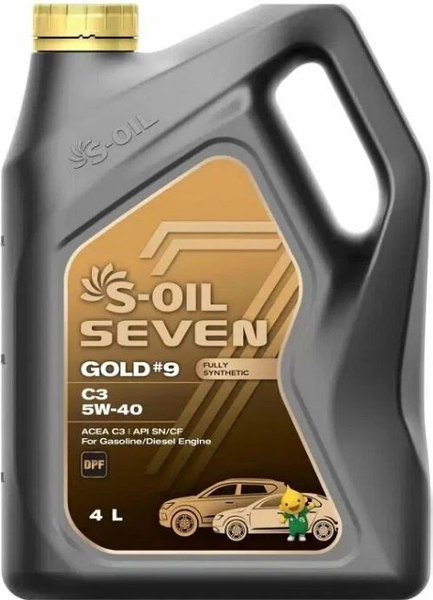 Изображение товара Моторное масло S-Oil Seven Gold №9 C3 5W40 / E107757 (4л)