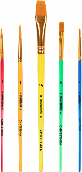 Изображение товара Набор кистей Юнландия Синтетика / 201069 (5шт)