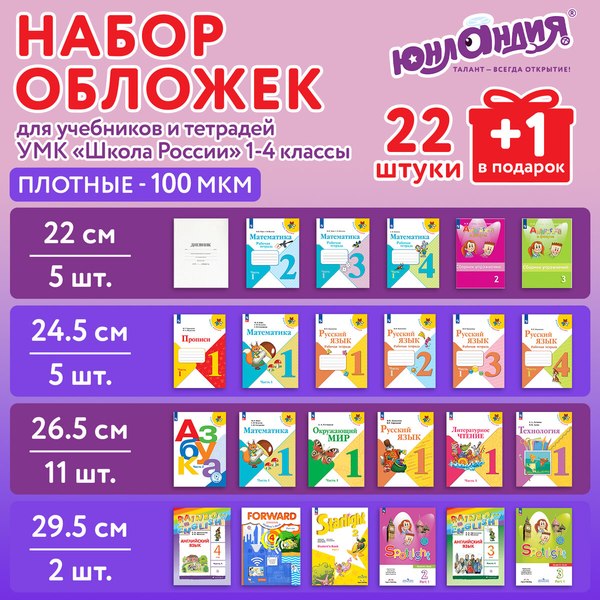 Изображение товара Набор обложек Юнландия 272704 (23шт)