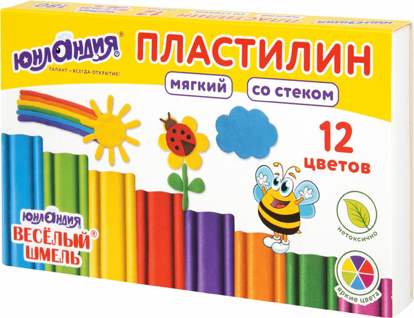 Изображение товара Пластилин Юнландия Веселый шмель / 106672 (12цв)