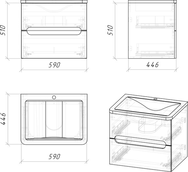 Изображение товара Тумба под умывальник Grossman Адель-Норма-60 / 106038