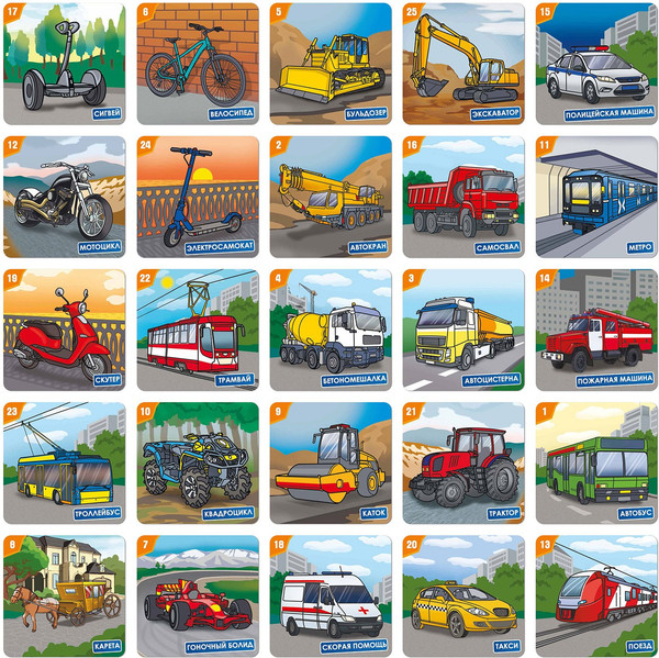 Изображение товара Настольная игра Нескучные игры Мемо. Наземный транспорт / 8676