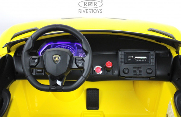 Изображение товара Детский автомобиль RiverToys Lamborghini Aventador SVJ A111MP (желтый)