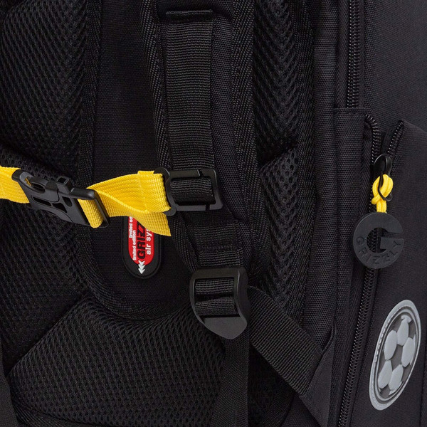 Изображение товара Школьный рюкзак Grizzly RAf-393-6 (черный/желтый)