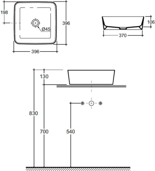 Изображение товара Умывальник Керамин Плаза 40 ФС (фаянс)