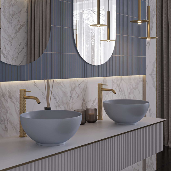 Изображение товара Умывальник Керамин Эридан 38 (серо-голубой, матовый)