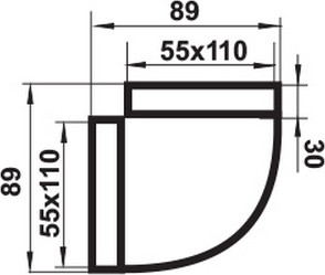 Изображение товара Колено воздуховода Семь ветров Вертикальное 110x55 / 5252