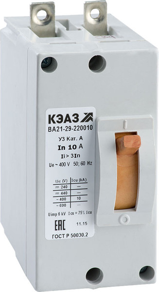 Изображение товара Выключатель автоматический КЭАЗ ВА21-29-220010-50А-12Iн-400AC-У3 / 101703