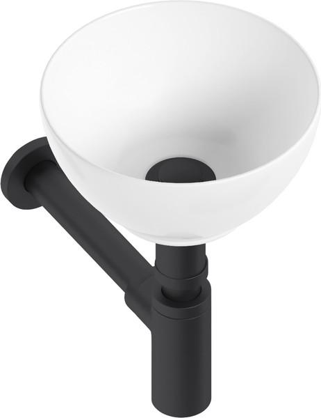 Изображение товара Умывальник Lauter 21601E + клапан 21190B + сифон 21635B (черный матовый)