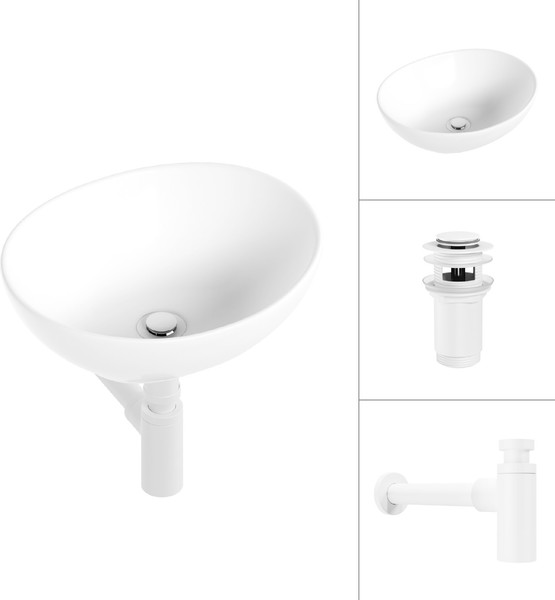 Изображение товара Умывальник Lauter 21652 + клапан 21190W + сифон 21635W (белый матовый)