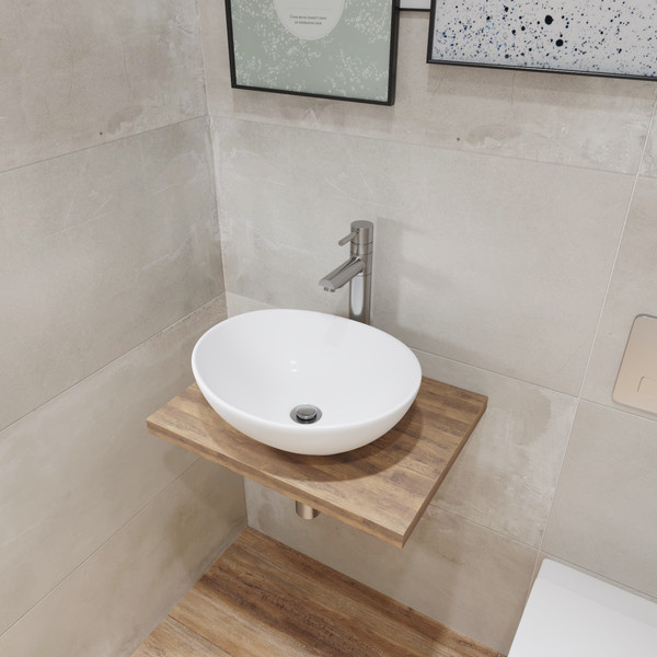 Изображение товара Умывальник Lauter 21652 + клапан 21190CH + сифон 21635CH (хром)