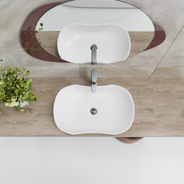 Изображение товара Умывальник Lauter 21570 + клапан 21190CH + сифон 21635CH (хром)