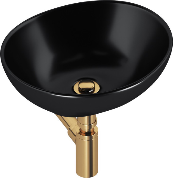 Изображение товара Умывальник Lauter 21652-A + клапан 21190G + сифон 21635G (золото)