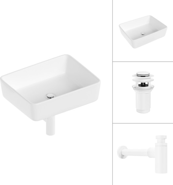 Изображение товара Умывальник Lauter 21674 + клапан 21190W + сифон 21635W (белый матовый)