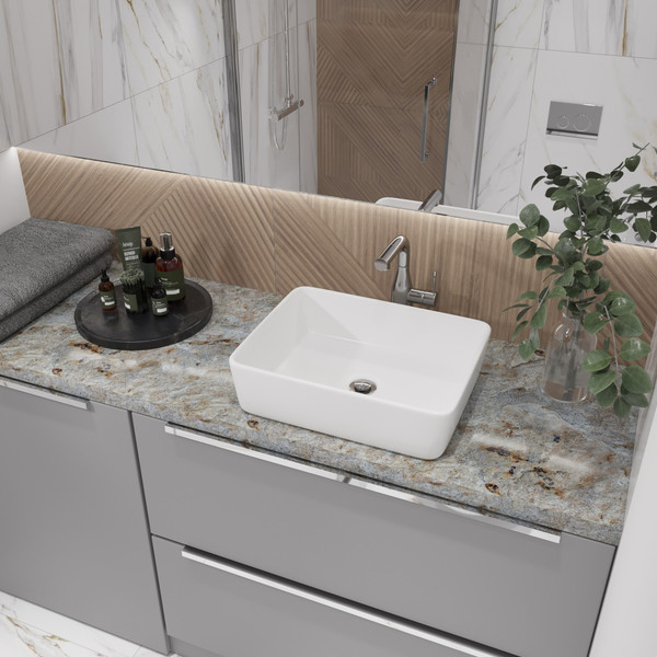 Изображение товара Умывальник Lauter 21674 + клапан 21190B + сифон 21635B (черный матовый)