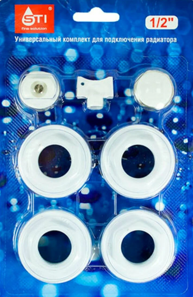 Изображение товара Монтажный комплект для радиатора STI 1"x1/2" в блистере / 00000004353