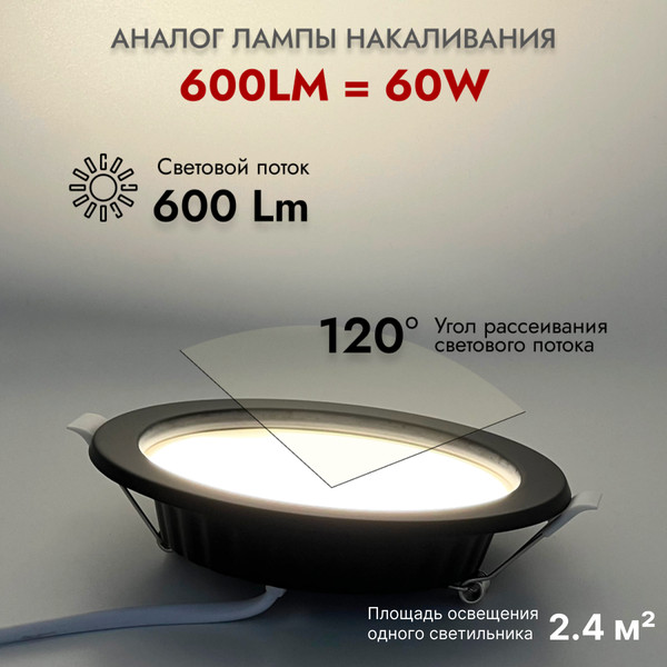Изображение товара Точечный светильник Truenergy 9W 4000K 10038