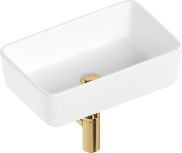 Изображение товара Умывальник Lauter 21674A + клапан 21190G + сифон 21635G (золото)