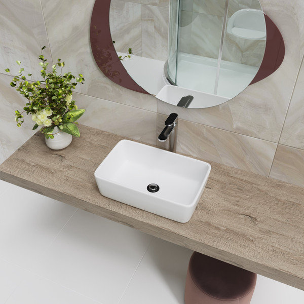 Изображение товара Умывальник Lauter 21674A + клапан 21190B + сифон 21635B (черный матовый)