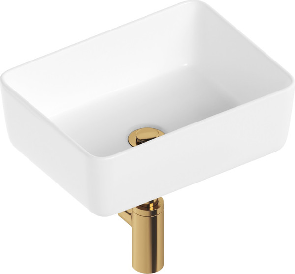 Изображение товара Умывальник Lauter 21674B + клапан 21190G + сифон 21635G (золото)