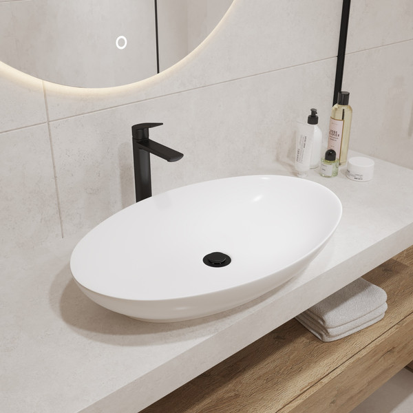 Изображение товара Умывальник Lauter 21571 + клапан 21190W + сифон 21635W (белый матовый)