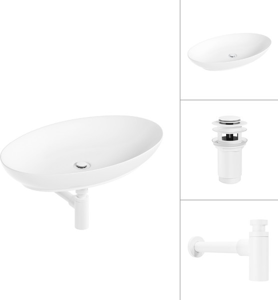 Изображение товара Умывальник Lauter 21571 + клапан 21190W + сифон 21635W (белый матовый)