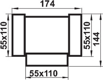 Изображение товара Разветвитель воздуховода Семь ветров 110x55 / 535