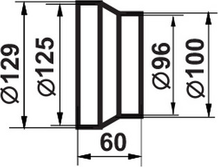Изображение товара Переходник воздуховода Семь ветров 100/125мм / 211