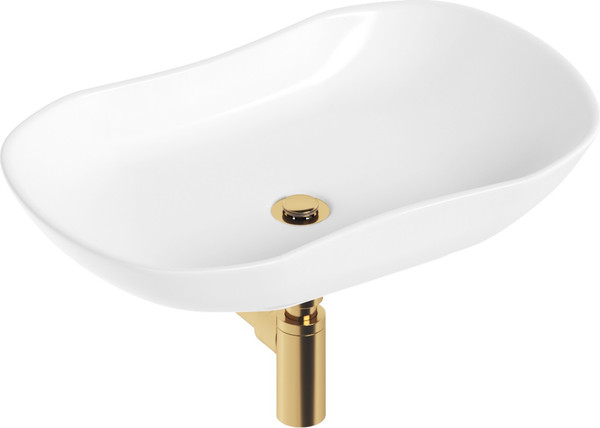 Изображение товара Умывальник Lauter 21570 + клапан 21190G + сифон 21635G (золото)