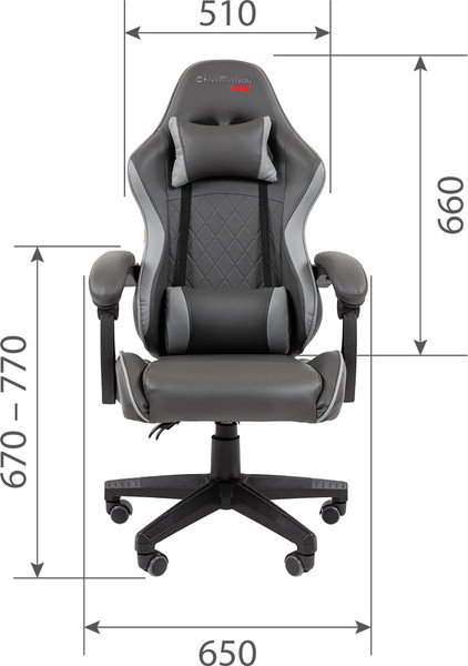 Изображение товара Кресло геймерское Chairman CH28 (экокожа, серый/оранжевый)