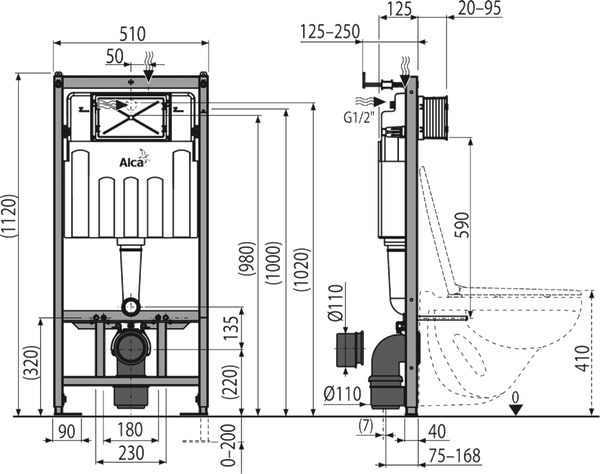 Изображение товара Унитаз подвесной с инсталляцией Saniteco KW-9004W + AM101/1120 + M71-BL-01