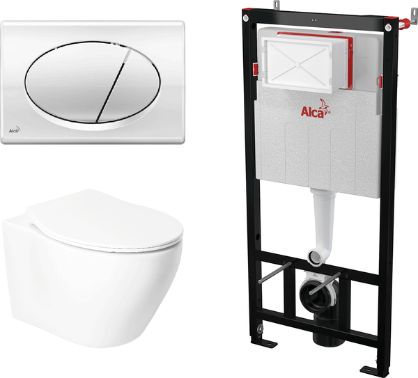 Изображение товара Унитаз подвесной с инсталляцией Saniteco KW-99046 + AM101/1120 + M71-BL-01